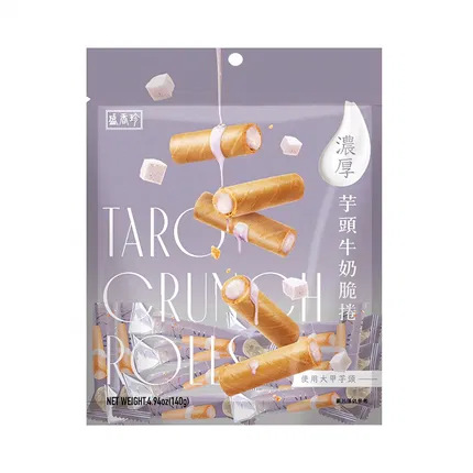 台湾盛香珍 芋头牛奶风味脆卷 140g 独立包装