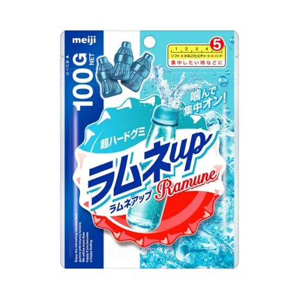 日本MEIJI明治 Ramune up 弹力软糖 波子汽水味 100g