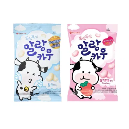 韩国LOTTE乐天 棉花牛牛 牛奶软糖 79g 2味选