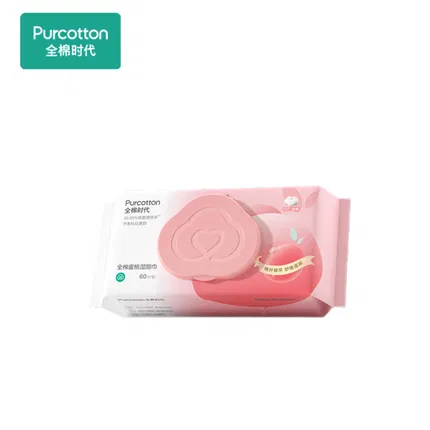 Purcotton全棉时代 全棉蜜桃如厕湿巾 60抽