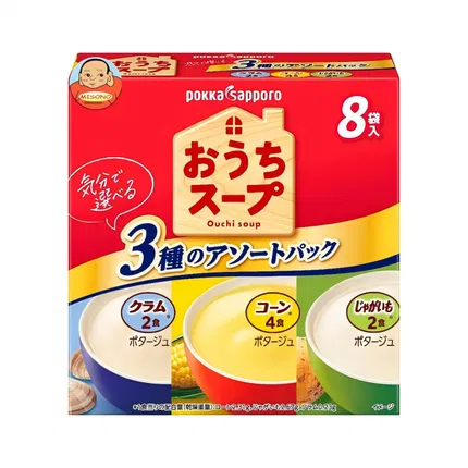 日本POKKA SAPPORO 日式浓汤 玉米土豆蛤蜊综合装 8袋入