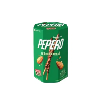 韩国LOTTE乐天 PEPERO 杏仁巧克力棒 圆筒大盒装 128g