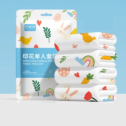 巴迪高 一次性单人床品三件套 植物乐园