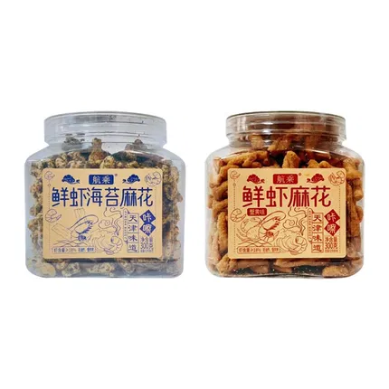 航乘 鲜虾麻花 300g 2味选