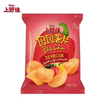 OISHI上好佳 田园薯片 甜辣味 70g