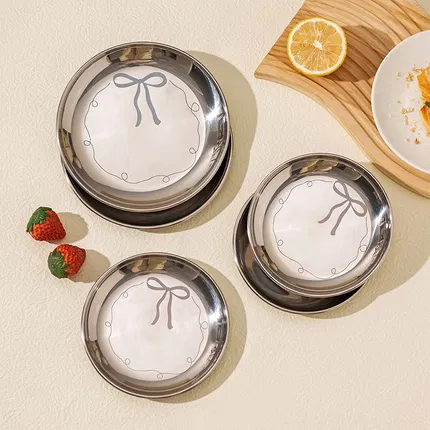 摩登主妇 304不锈钢蝴蝶结餐盘 2款选