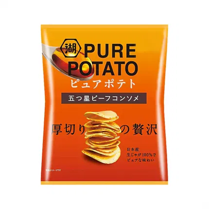日本KOIKEYA湖池屋 PURE POTATO 厚切薯片 牛肉清汤味 52g