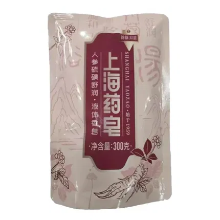 上海药皂 人参硫磺舒润液体香皂 补充装 300g