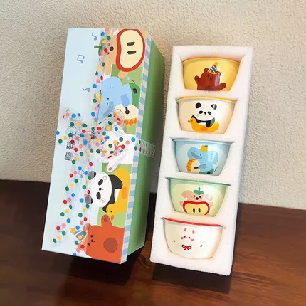 摩登主妇 动物派对系列 4.7英寸米饭碗 礼盒装