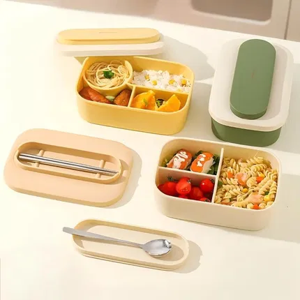 川岛屋 硅胶饭盒3件套 赠勺筷 多款选