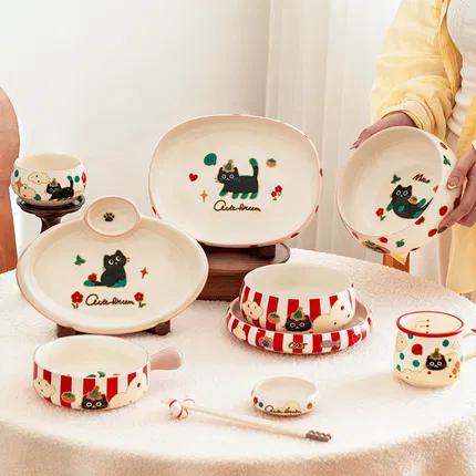 川岛屋 糖尾玄猫系列餐具 多款选