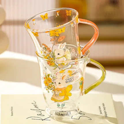 川岛屋 兔仙子复古玻璃杯 330ml 多款选