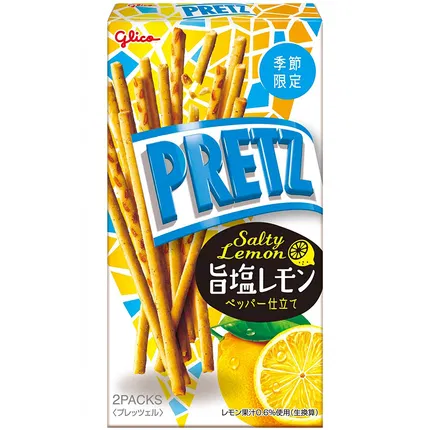 【季节限定】日本GLICO格力高 PRETZ百力滋饼干 海盐柠檬味 47g 内含2包