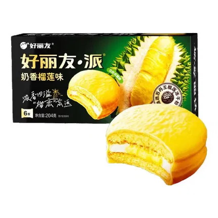 ORION好丽友 派 奶香榴莲味 204g 内含6枚