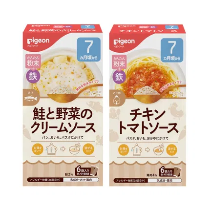 日本PIGEON贝亲 宝宝补铁拌饭酱料  7个月以上 6袋 多味选