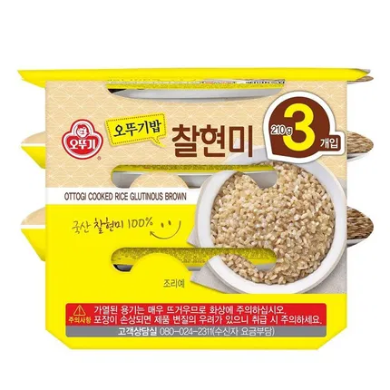 韩国OTTOGI不倒翁 速食糙米饭 微波炉即食 210g*3盒