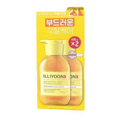 【2瓶】韩国Amore爱茉莉 ILLIYOON 清爽保湿磨砂沐浴露套装 400ml*2瓶