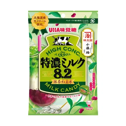 日本UHA悠哈 味觉糖 特浓牛奶糖 抹茶红豆冰味 70g 内含独立小包