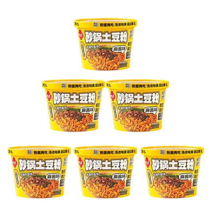 【6桶】田小花 砂锅土豆粉 麻酱味 253g*6桶