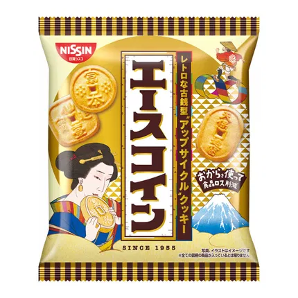 日本NISSIN日清 复古钱币造型饼干 80g
