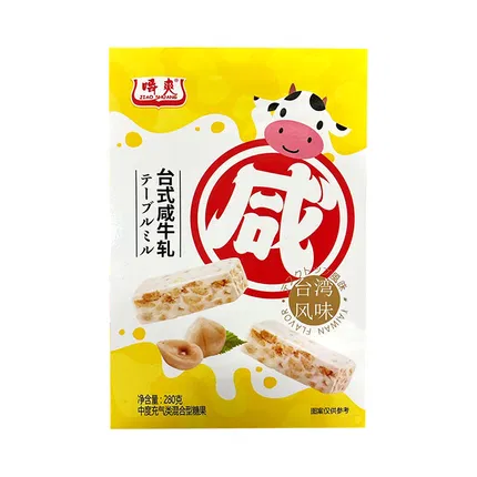 嚼爽 台式咸牛轧 280g 内含独立小包