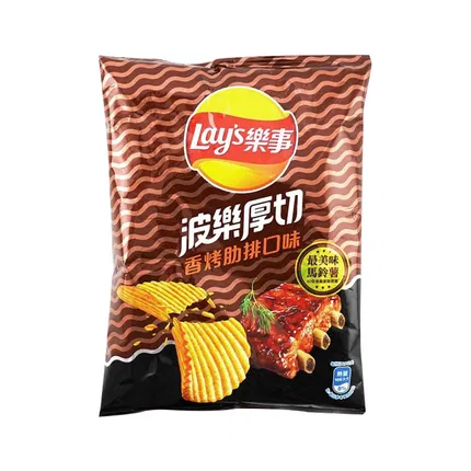 乐事 波乐厚切洋芋片 香烤肋排味 59.5g