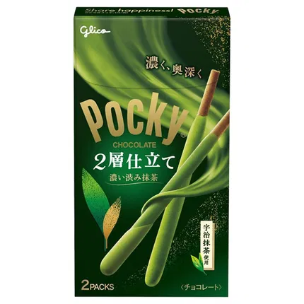 日本GLICO格力高 Pocky 双层抹茶巧克力饼干棒 53g 内含2包
