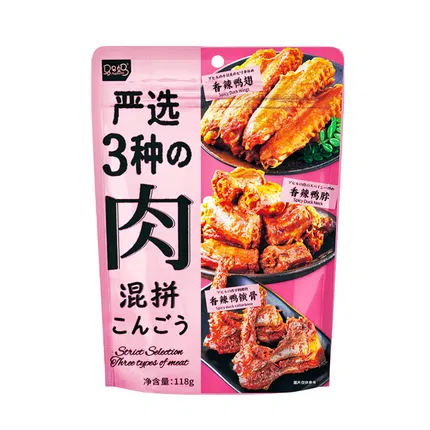 马马妈 严选3种肉混拼 香辣鸭翅+香辣鸭脖+香辣鸭锁骨 118g 内含独立小包