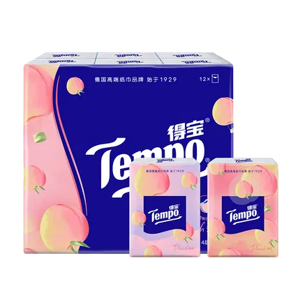 Tempo得宝 浅桃一刻手帕纸 12包
