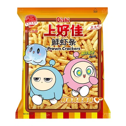 OISHI上好佳 x 蛋仔派对 鲜虾条 鲜香咸蛋黄味 75g
