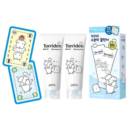 韩国Torriden桃瑞丹 x GANADI 玻尿酸弱酸性洗面奶套装 150ml*2支 赠幸运符 款式随机