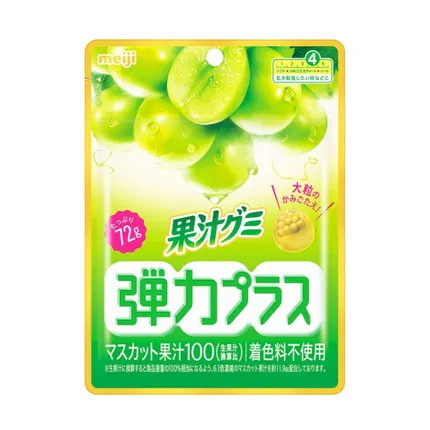 日本MEIJI明治 弹力果汁软糖 麝香葡萄味 72g