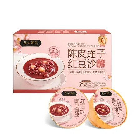 【整箱】山姆MM 广州酒家 陈皮莲子红豆沙 185g*8碗