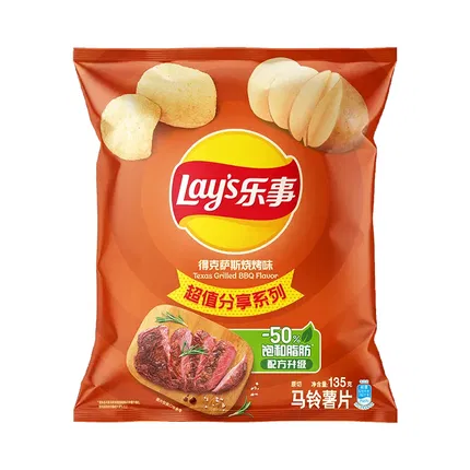 乐事 超值分享系列薯片 得克萨斯烧烤味 135g