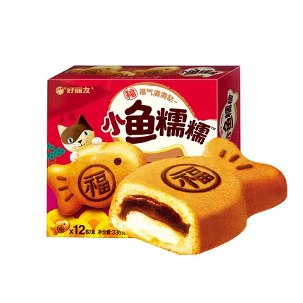 ORION好丽友 小鱼糯糯 糯米红豆味 336g 内含12枚