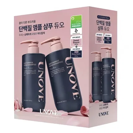 韩国UNOVE 深层损伤修护洗发水套装 500g*2瓶