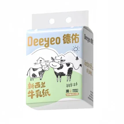 【5包】德佑 新西兰牛乳乳霜云柔纸面巾 M码 100抽*5包