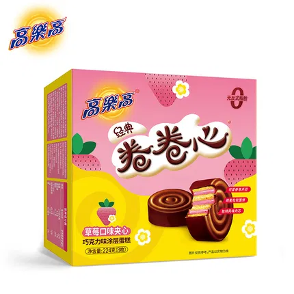 高乐高 卷卷心 草莓口味夹心 224g 内含8枚