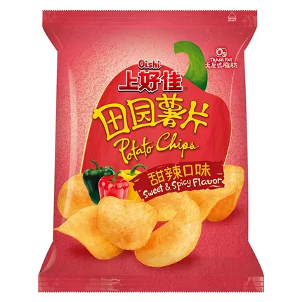 OISHI上好佳 田园薯片 甜辣味 80g