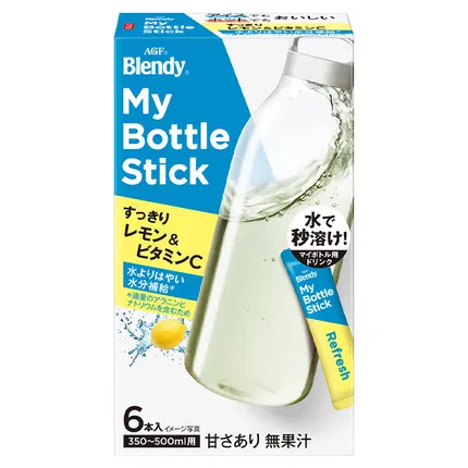 日本AGF Blendy My Bottle Stick 果味速溶饮料 清爽VC柠檬水 6条