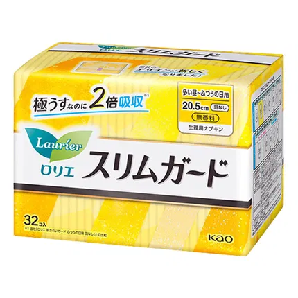 日本KAO花王 LAURIER乐而雅 零触感系列量多日卫生巾 20.5cm*32片