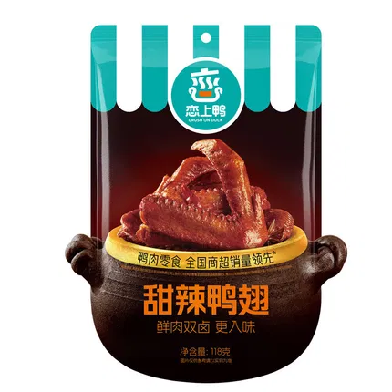 恋上鸭 甜辣鸭翅 118g 内含约4小包