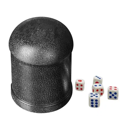 直筒塑料骰盅套装 黑色