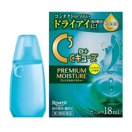 日本ROHTO乐敦 C3 隐形眼镜对策眼药水 高保湿款 大容量 18ml