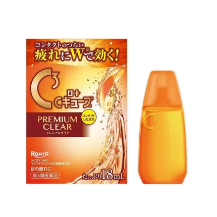 日本ROHTO乐敦 C3 Premium Clear 隐形眼镜对策眼药水 高修复型 大容量 18ml
