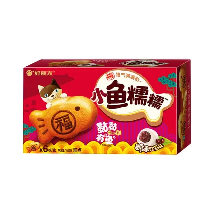 ORION好丽友 小鱼糯糯 糯米红豆味 内含6枚