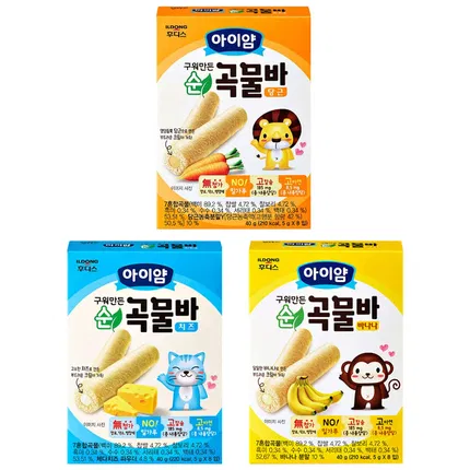 韩国ILDONG FOODIS 日东福德食 谷物棒 3岁以上 5g*8枚 多味选