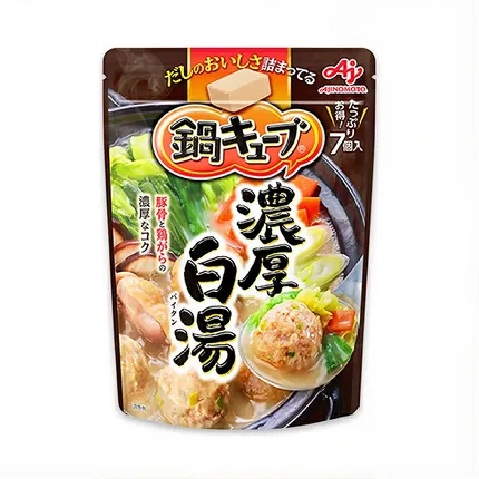 日本AJINOMOTO味之素 火锅汤底 固体小块 豚骨浓厚白汤 内含7枚