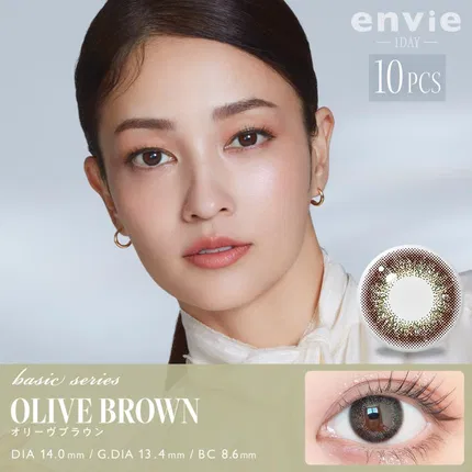 envie Basic series OLIVE BROWN 美瞳 日抛 10枚