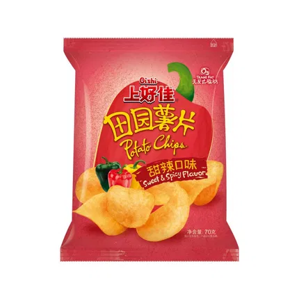 OISHI上好佳 田园薯片 甜辣味 70g